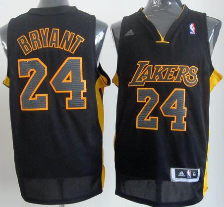 Los Angeles Lakers 24 Kobe Bryant Black Revolution 30 Swingman Jerseys Black Number Cheap