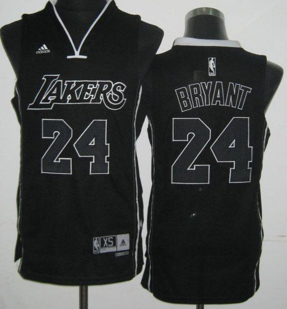 Revolution 30 Los Angeles Lakers 24 Kobe Bryant Black and White Fashion Swingman Jersey Cheap