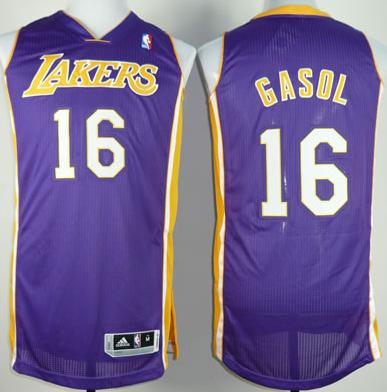 Revolution 30 Los Angeles Lakers 16 Pau Gasol Purple NBA Jerseys Cheap