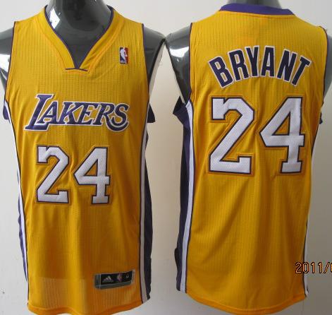 Revolution 30 Los Angeles Lakers 24 Kobe Bryant Yellow Jersey