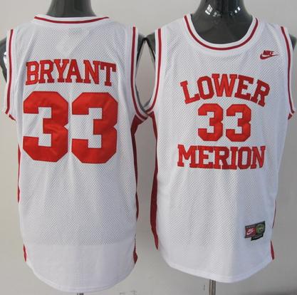 Lower Merion 33 Kobe Bryant White Jersey Cheap