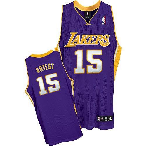 Los Angeles Lakers 15 Artest Purple Jersey Cheap