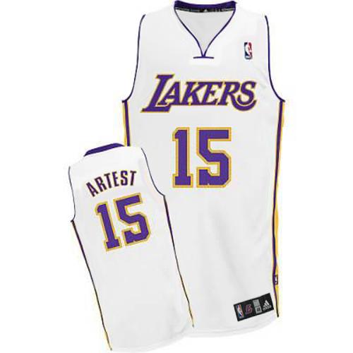Los Angeles Lakers 15 Artest White Jersey