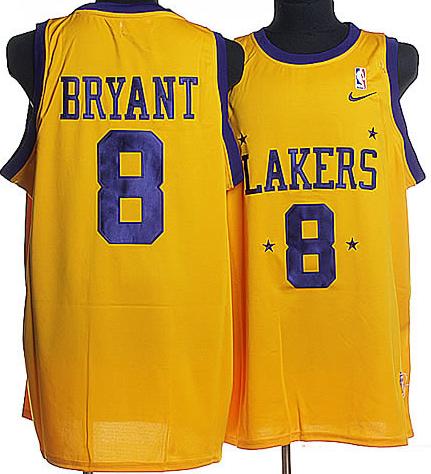 Los Angeles Lakers 8 Bryant Yellow Jersey Cheap