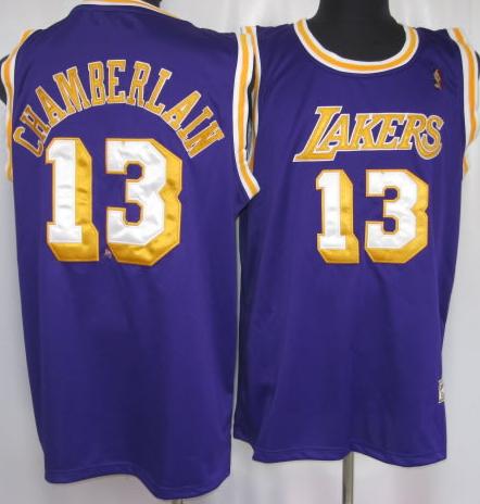 Los Angeles Lakers 13 Chamberlain Purple Jersey Cheap