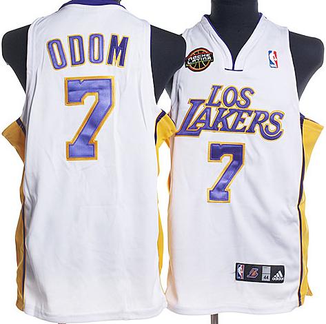 Los Angeles Lakers 7 ODOM White Noche Latina Jersey Cheap