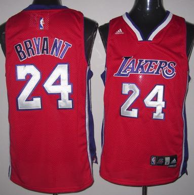 Los Angeles Lakers 24 Kobe Bryant Red Jersey Cheap