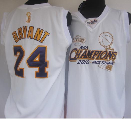 Los Angeles Lakers 24 Kobe Bryant White 2010 Finals Champions Jersey Cheap