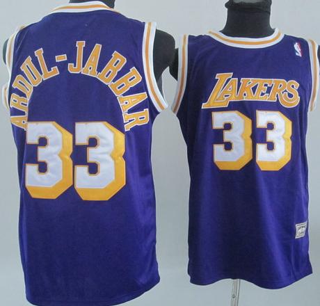 Los Angeles Lakers 33 Abdul-Jabbar Purple Jersey Cheap