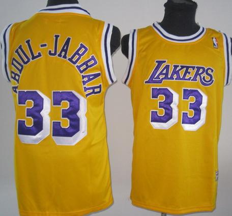 Los Angeles Lakers 33 Abdul-Jabbar Yellow Cheap