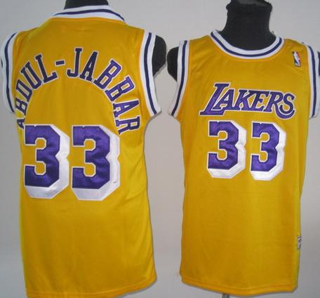 Los Angeles Lakers 33 Abdul-Jabbar Yellow