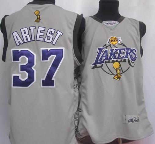 Los Angeles Lakers 37 Artest Grey 2010 Finals Commemorative Jersey Cheap