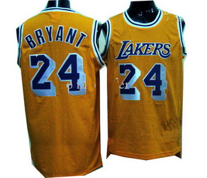 Los Angeles Lakers 24 Kobe Bryant Walter Brown HWC Swingman Yellow Jersey Cheap