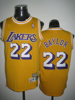 Los Angeles Lakers 22 Baylor Yellow Swingman Jerseys Cheap