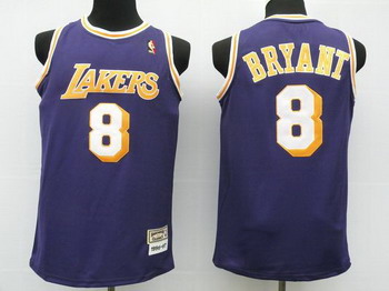 Los Angeles Lakers 8 Bryant Purple Swingman Jerseys Cheap