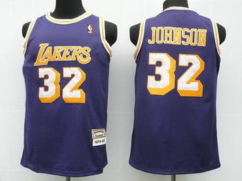 Los Angeles Lakers 32 Johnson Purple Swingman Jerseys