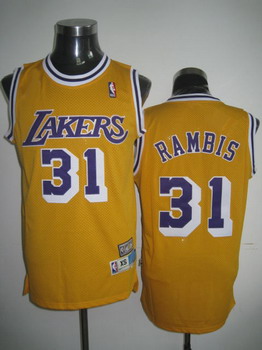 Los Angeles Lakers 31 Rambis Yellow Swingman Jerseys Cheap