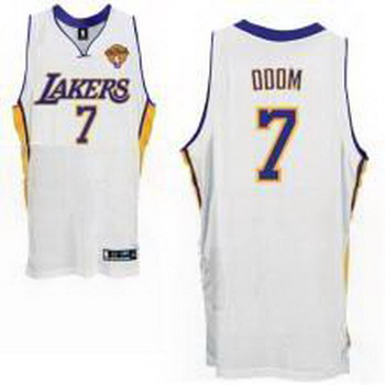 Los Angeles Lakers 7 Lamar Odom Stitched White Jersey 2010 Finals Jersey Cheap