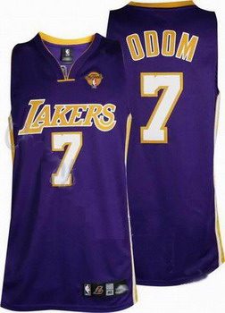 Los Angeles Lakers 7 Lamar Odom Stitched Purple Jersey 2010 Finals Jersey Cheap