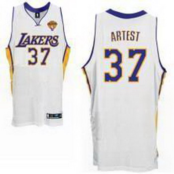 Los Angeles Lakers 37 Ron Artest Stitched White Jersey 2010 Finals Jersey Cheap