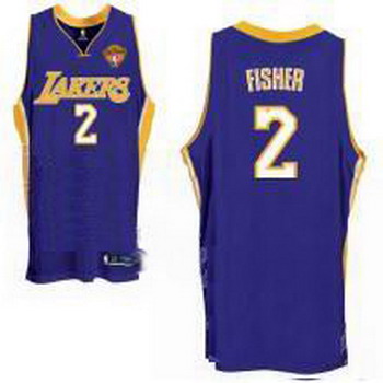 Los Angeles Lakers 2 Derek Fisher Stitched Purple 2010 Finals Jersey Cheap