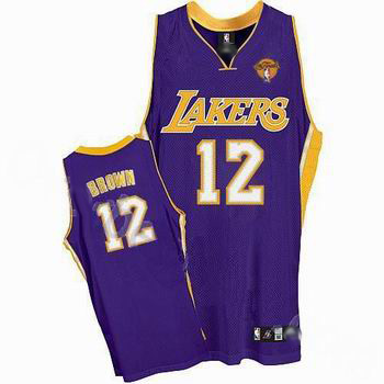 Los Angeles Lakers 12 Shannon Brown Stitched Purple 2010 Finals Jersey Cheap