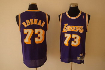 Los Angeles Lakers 73 RODMAN purple SWINGMAN jerseys Cheap