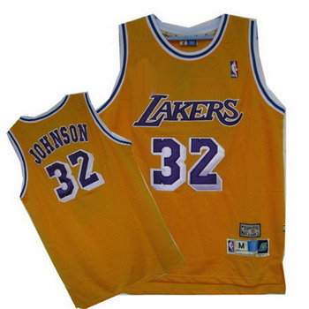 Los Angeles Lekers 32 Johnson yellow jerseys Los Angeles Lekers 32 Johnson yellow jerseys