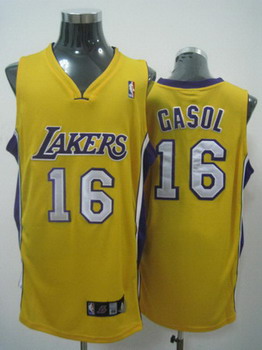 Los Angeles Lakes Gasol yellow jerseys Cheap