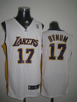Los Angeles Lakers Bynum white jerseys Cheap