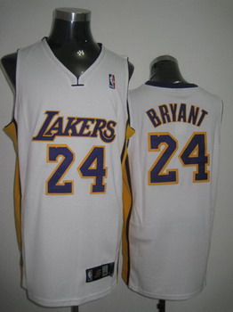 Lakers 24 Bryant white jerseys