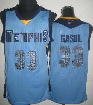 Memphis Grizzlies 33 Marc Gasol Light Blue Revolution 30 NBA Jerseys
