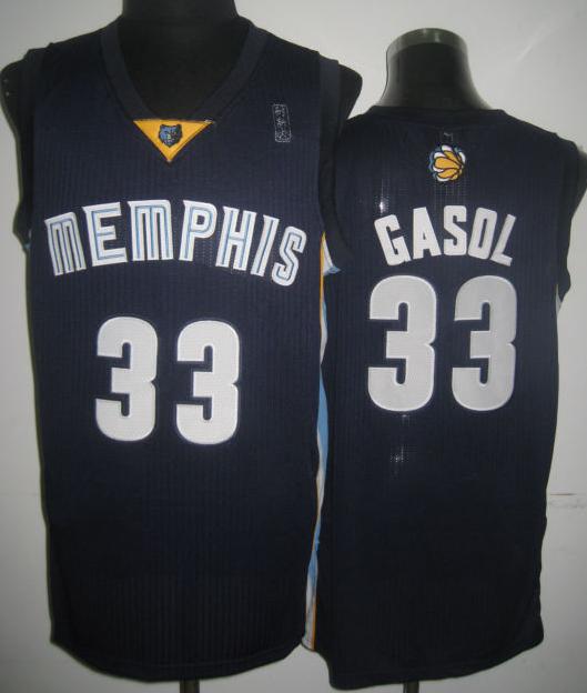 Memphis Grizzlies 33 Marc Gasol Dark Blue Revolution 30 NBA Jerseys