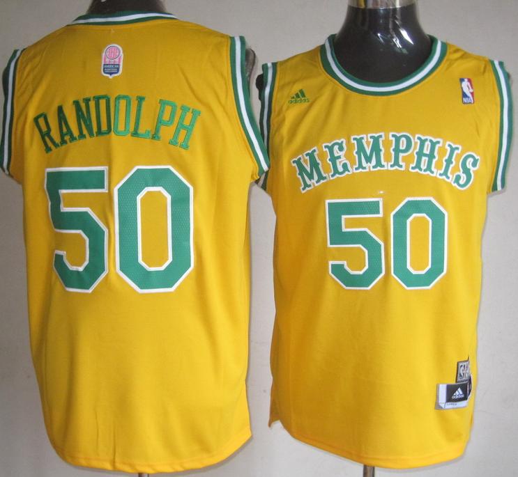 Memphis Grizzlies 50 Zach Randolph Yellow Hardwood Classics Revolution 30 NBA Jerseys Cheap
