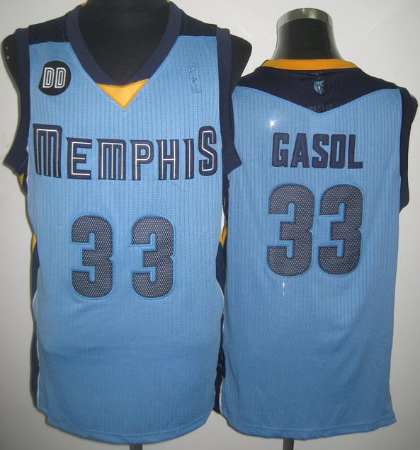 Memphis Grizzlies 33 Marc Gasol Light Blue Revolution 30 NBA Basketball Jerseys