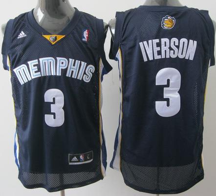 Memphis Grizzlies 3 Allen Iverson Blue Swingman Jersey