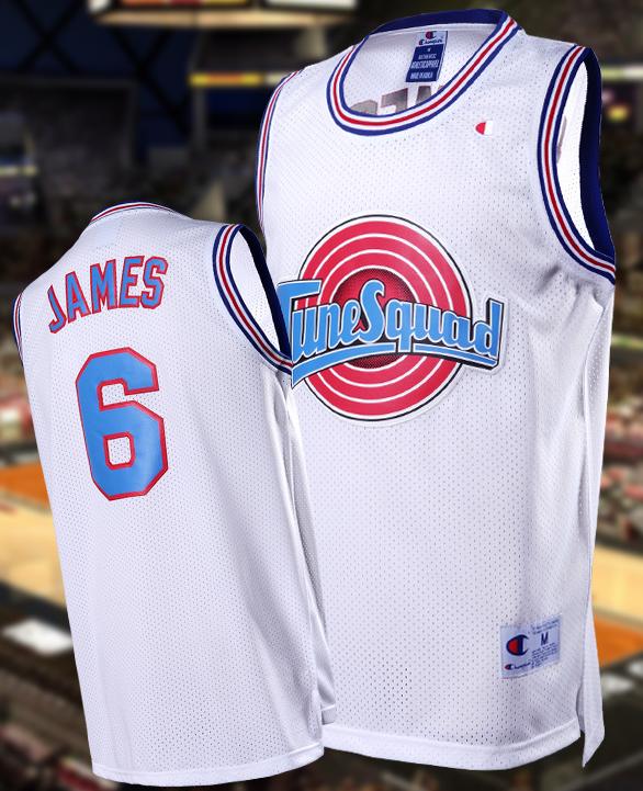 Miami Heat 6 Lebron James Space Jam Tune Squad Limited Edition White Basketball Jerseys Cheap