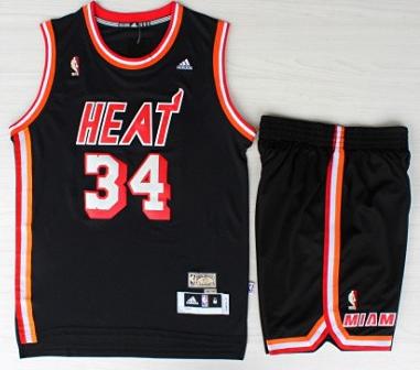 Miami Heat 34 Ray Allen Black Hardwood Classics Revolution 30 NBA Jerseys Short Suit Cheap