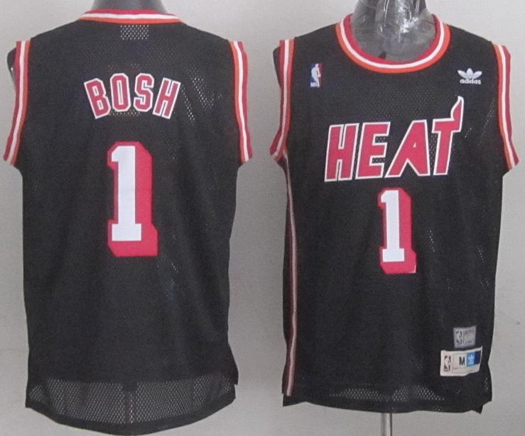 Miami Heat 1 Chris Bosh Black Hardwood Classics Revolution 30 NBA Jerseys Cheap