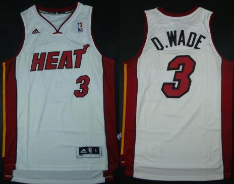 Miami Heat 3 Dwyane Wade D.WADE Nickname White Revolution 30 Swingman NBA Jerseys Cheap