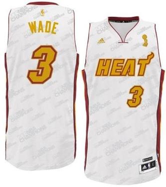 Miami Heat 3 Dwyane Wade White 2013 Champions Revolution 30 Swingman NBA Jerseys Cheap