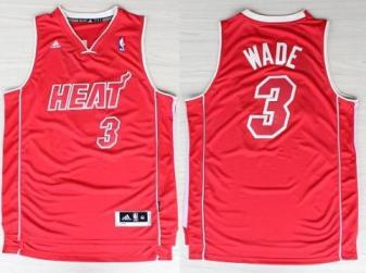 Miami Heat 3 Dwyane Wade Full Red Revolution 30 Swingman NBA Jerseys