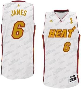 Miami Heat 6 LeBron James White 2013 Champions Revolution 30 Swingman NBA Jerseys