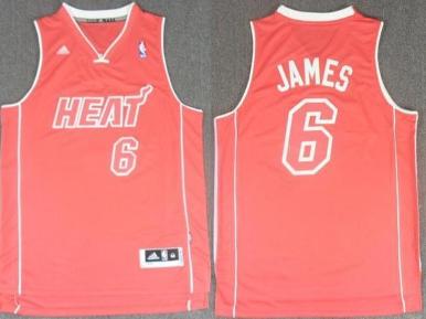 Miami Heat 6 LeBron James Full Red Revolution 30 Swingman NBA Jerseys