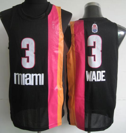 Miami Floridians Heat 3 Dwyane Wade Black ABA Hardwood Classic Revolution 30 NBA Jerseys Cheap