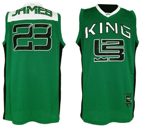 Nike Miami Heat 23 Lebron King James Sewn Green Basketball Jersey Cheap