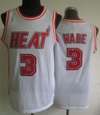 Miami Heat 3 Dwyane Wade White Hardwood Classics Revolution 30 NBA Jerseys Cheap