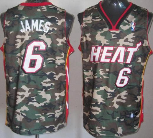 Miami Heat 6 LeBron James Camo Revolution 30 Swingman NBA Jerseys Cheap