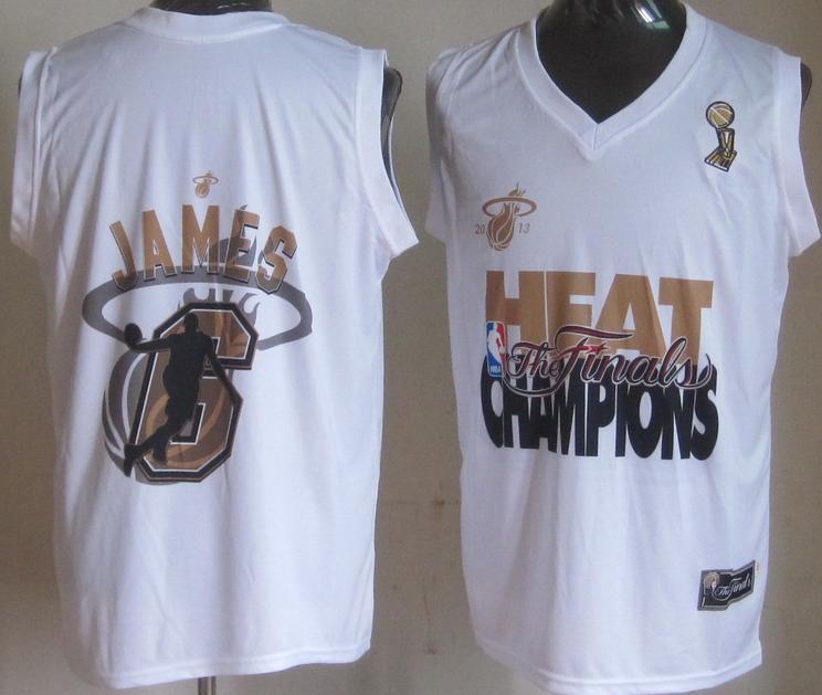 Miami Heat 6 LeBron James 2013 Champions White Revolution 30 Swingman NBA Jerseys Cheap