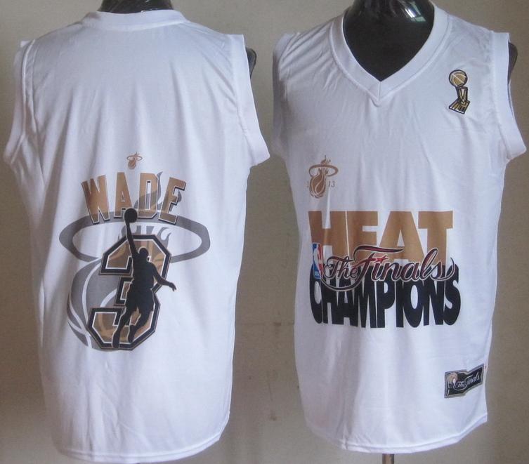 Miami Heat 3 Dwyane Wade 2013 Champions White Revolution 30 Swingman NBA Jerseys